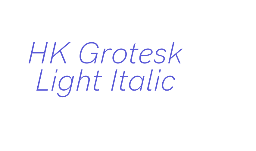 HK Grotesk Light Italic Font