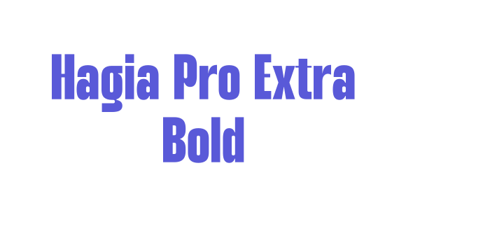 Hagia Pro Extra Bold Font