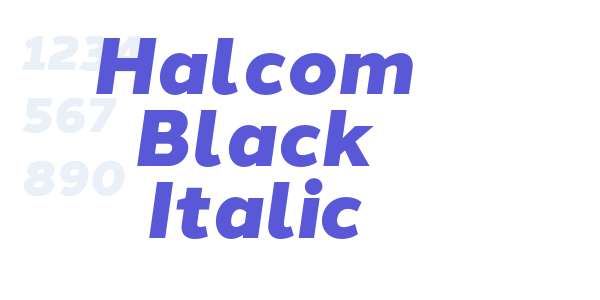 Halcom Black Italic font free