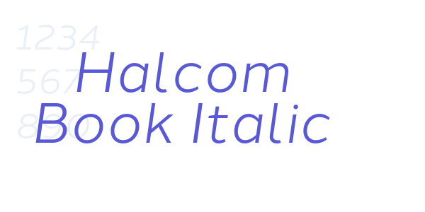 Halcom Book Italic font free