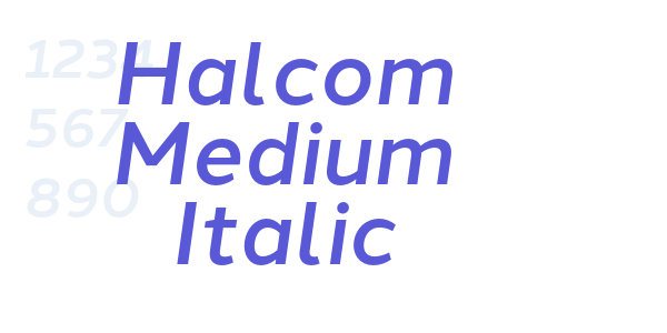 Halcom Medium Italic font