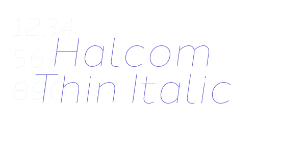 Halcom Thin Italic font