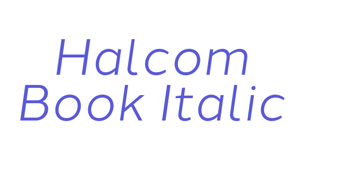 Halcom Book Italic Font