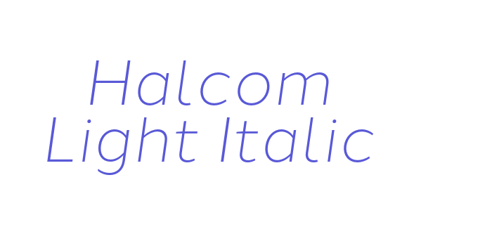 Halcom Light Italic Font Download