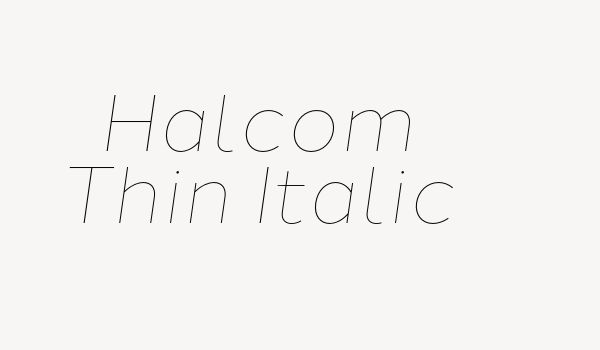 Halcom Thin Italic Font