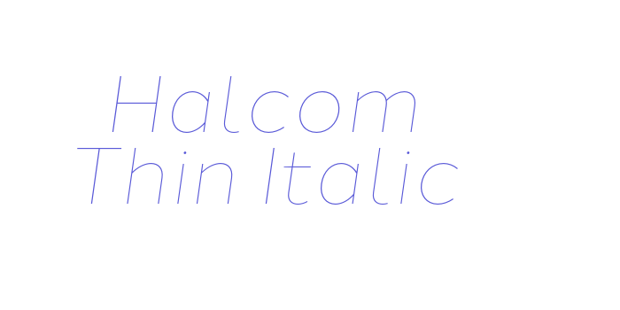 Halcom Thin Italic Font Download