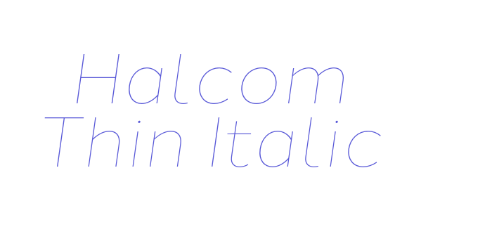 Halcom Thin Italic Font