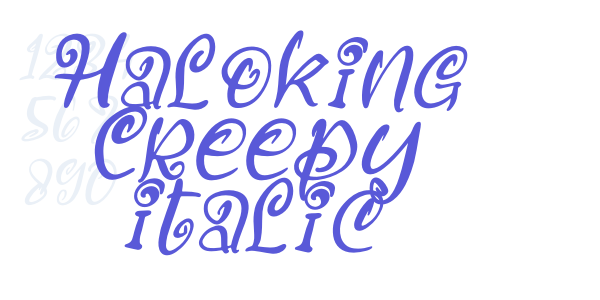 Haloking Creepy Italic font free