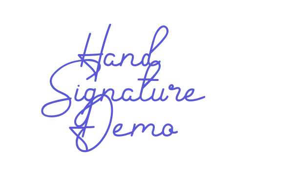 Hand Signature Demo Font