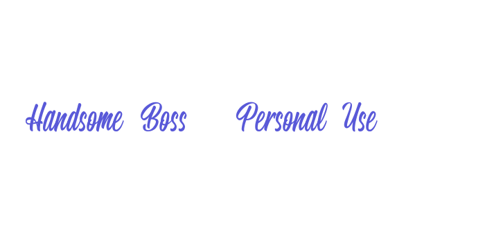 Handsome Boss – Personal Use Font Download