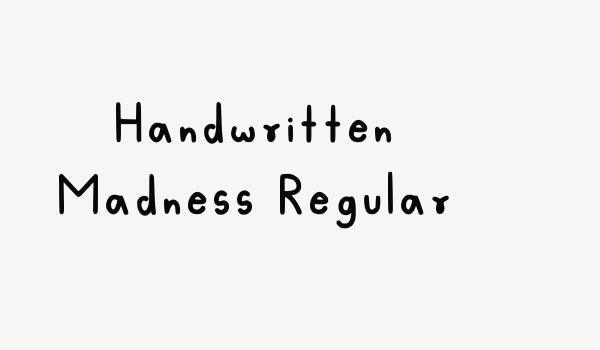 Handwritten Madness Regular Font