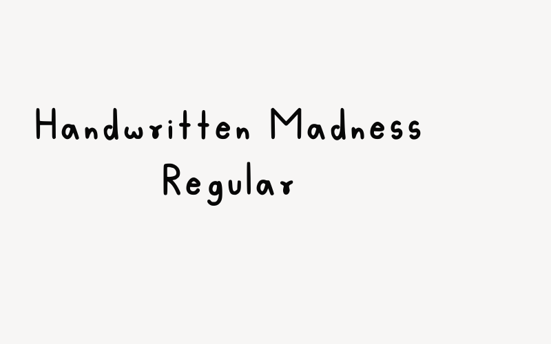 Handwritten Madness Regular Font