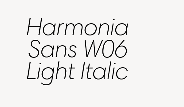 Harmonia Sans W06 Light Italic Font