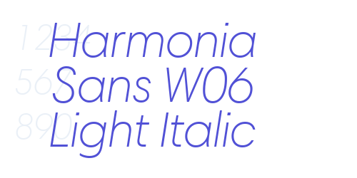 Harmonia Sans W06 Light Italic