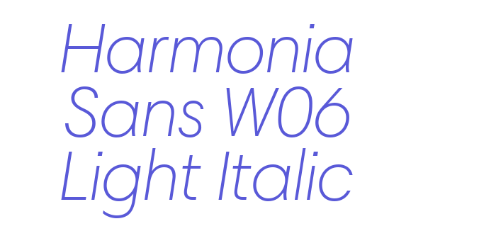 Harmonia Sans W06 Light Italic Font