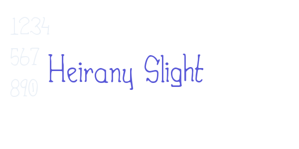 Heirany Slight font