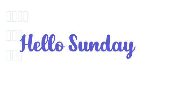 Hello Sunday font free