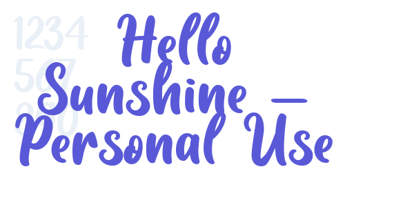 Hello Sunshine – Personal Use font