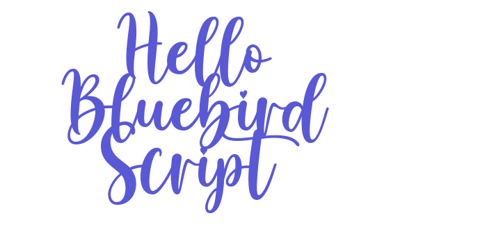 Hello Bluebird Script Font Download