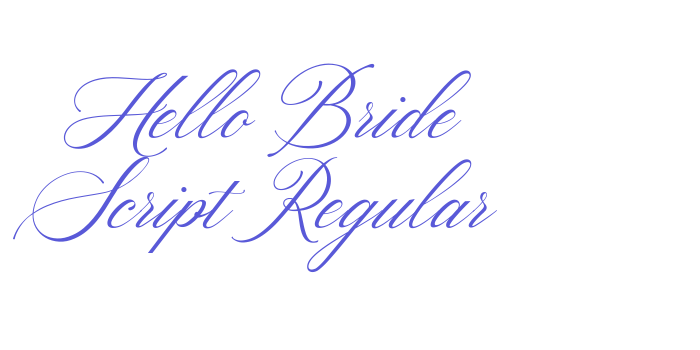 Hello Bride Script Regular Font