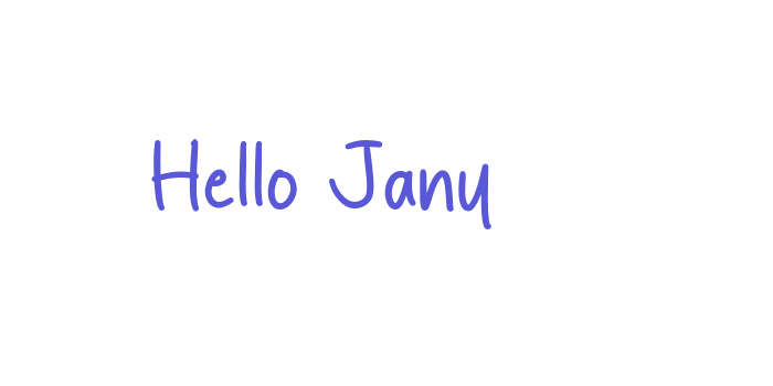 Hello Jany Font Download