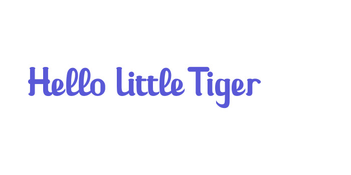 Hello Little Tiger Font