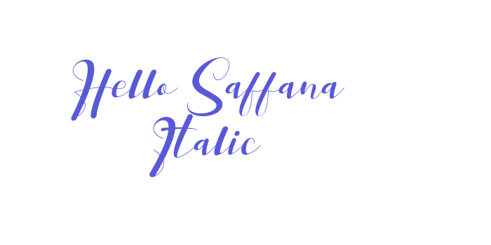 Hello Saffana Italic Font Download