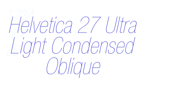 Helvetica 27 Ultra Light Condensed Oblique font download