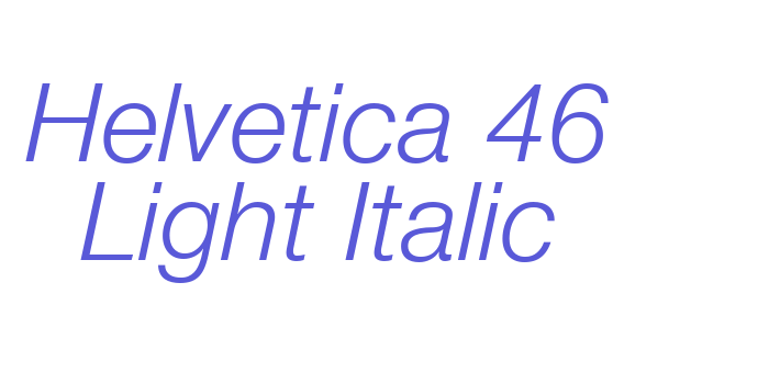 Helvetica 46 Light Italic Font