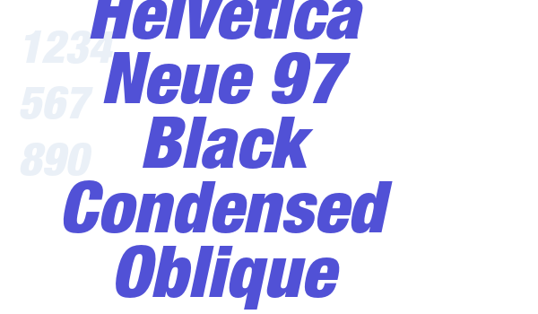 Helvetica Neue 97 Black Condensed Oblique font download