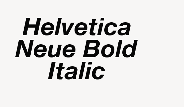 Helvetica Neue Bold Italic Font