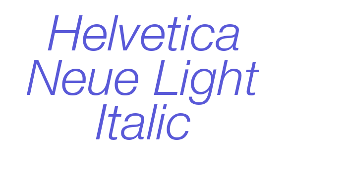 Helvetica Neue Light Italic Font