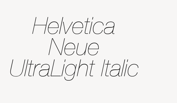 Helvetica Neue UltraLight Italic Font