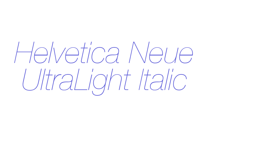 Helvetica Neue UltraLight Italic Font Download