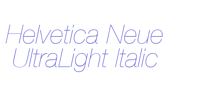 Helvetica Neue UltraLight Italic Font Download