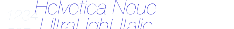 Helvetica Neue UltraLight Italic-font