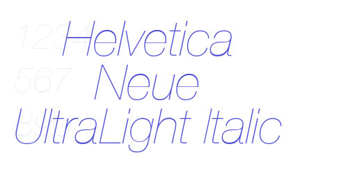 Helvetica Neue UltraLight Italic
