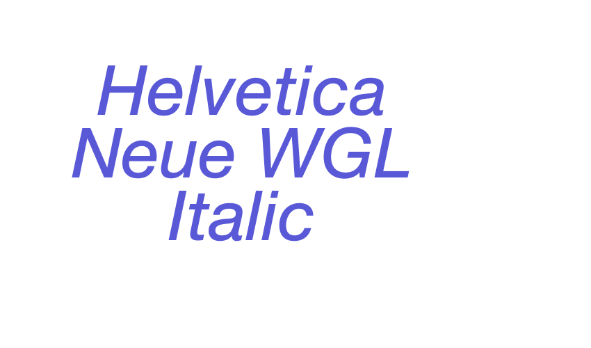 Helvetica Neue WGL Italic Font Download