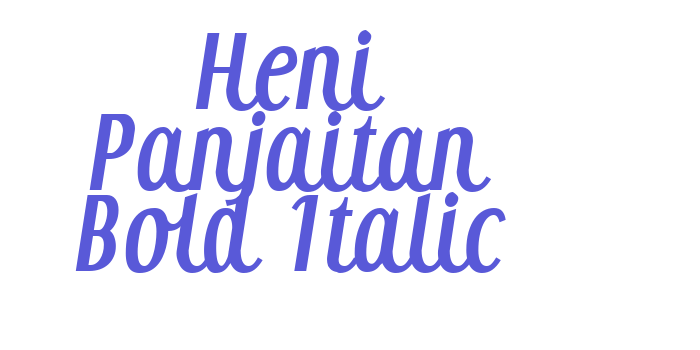 Heni Panjaitan Bold Italic Font Download