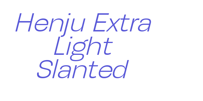 Henju Extra Light Slanted Font Download