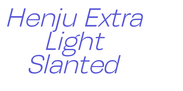 Henju Extra Light Slanted Font