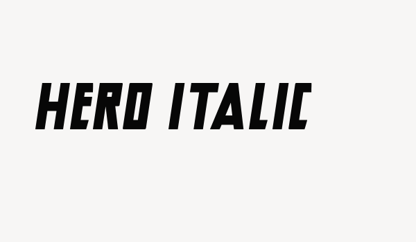 Hero Italic Font