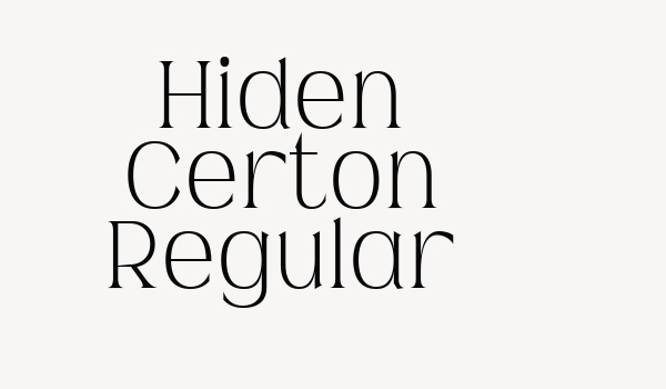 Hiden Certon Regular Font