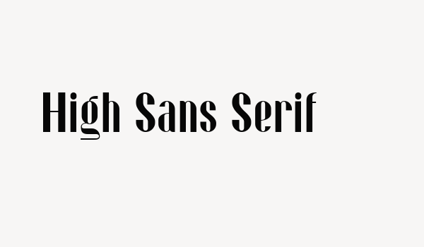 High Sans Serif Font