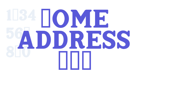 Home Address JNL font free