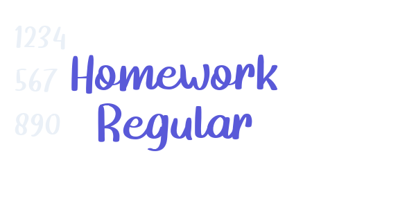 Homework Regular font