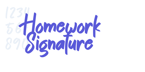 Homework Signature font free