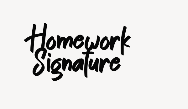 Homework Signature Font