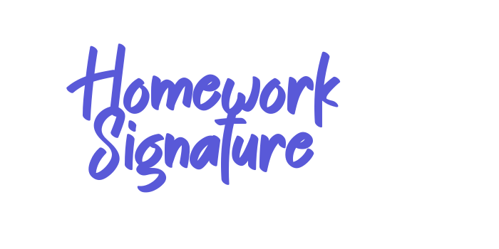 Homework Signature Font Download