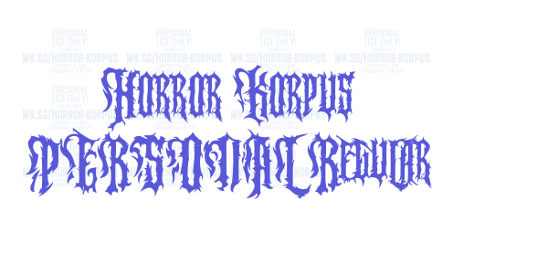 Horror Korpus PERSONAL Regular font